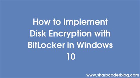 how to implement BitLocker